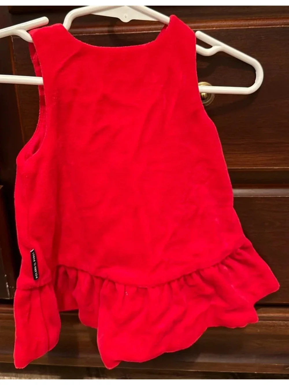 Polarn O. Pyret Red Velour Dress Tunic Swing Top